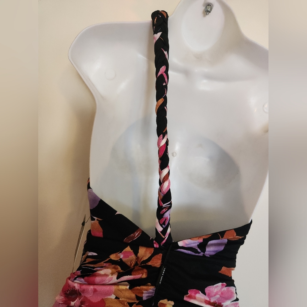 JLUXLABEL Jess Floral Ruched Braided One-Shoulder Midi Dress SzXS  NWT - Picture 15 of 16